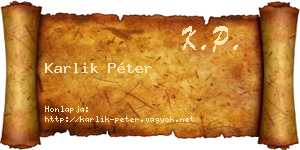 Karlik Péter névjegykártya